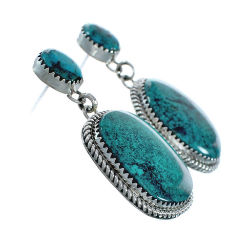 Turquoise Sterling Silver Navajo Post Dangle Earrings X10525